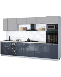 Кухонный гарнитур Интерлиния Мила Gloss 3.3-ПМ3