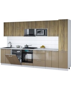 Кухонный гарнитур Интерлиния Мила Gloss 3.4-ПМ2