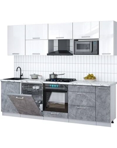 Кухонный гарнитур Интерлиния Мила Gloss 2.6-ПМ2