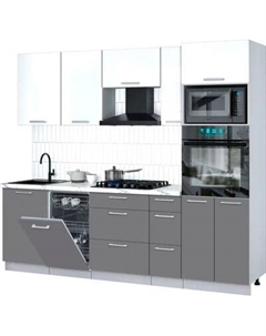 Кухонный гарнитур Интерлиния Мила Gloss 2.45-ПМ3
