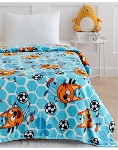 Плед Павлинка Три Кота Коржик голубой 150x100