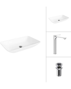 Умывальник со смесителем Lauter 21540 + Rio 21AM12672 с донным клапаном 21190CH
