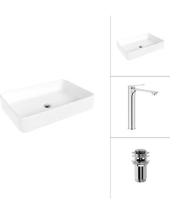 Умывальник со смесителем Lauter 21842 + Rio 21AM12672 с донным клапаном 21190CH
