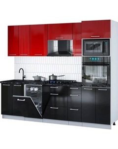 Кухонный гарнитур Интерлиния Мила Gloss 2.55-ПМ3