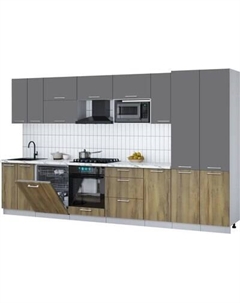 Кухонный гарнитур Интерлиния Мила Gloss 3.6-ПМ2