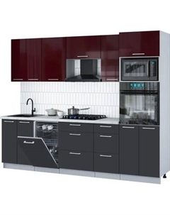Кухонный гарнитур Интерлиния Мила Gloss 2.65-ПМ3