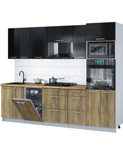 Кухонный гарнитур Интерлиния Мила Gloss 2.65-ПМ3