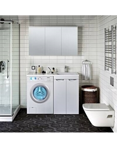 Тумба с умывальником Runo Лира 60 + Гамма 120 лайт с левым крылом