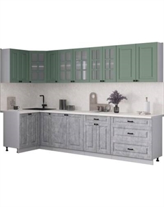 Кухонный гарнитур Интерлиния Мила Деко 1.2x3.1