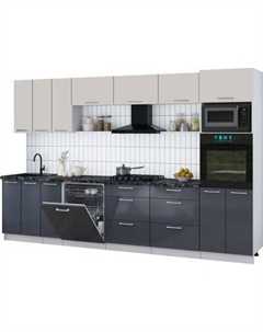 Кухонный гарнитур Интерлиния Мила Gloss 3.3-ПМ1-2