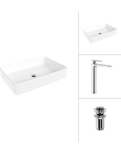 Умывальник со смесителем Lauter 21842 + Reef 21CK8678C с донным клапаном 21190CH