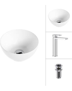 Умывальник со смесителем Lauter 21601E + Cascade 21СК0655C с донным клапаном 21190CH