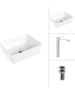 Умывальник со смесителем Lauter 21674B + Rio 21AM12672 с донным клапаном 21190CH