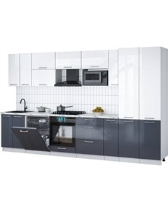 Кухонный гарнитур Интерлиния Мила Gloss 3.5-ПМ2