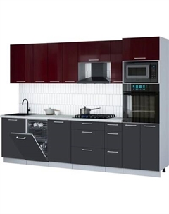 Кухонный гарнитур Интерлиния Мила Gloss 2.9-ПМ3