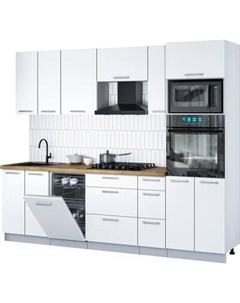 Кухонный гарнитур Интерлиния Мила Gloss 2.55-ПМ3