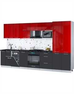 Кухонный гарнитур Интерлиния Мила Gloss 3.5-ПМ4