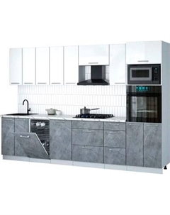 Кухонный гарнитур Интерлиния Мила Gloss 3.1-ПМ3