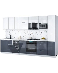 Кухонный гарнитур Интерлиния Мила Gloss 3.3-ПМ4