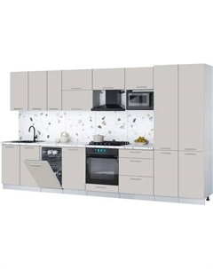 Кухонный гарнитур Интерлиния Мила Gloss 3.7-ПМ4