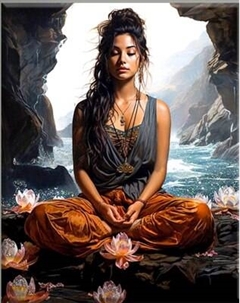 Картина по номерам Флюид Медитация на берегу океана 40x50 / BSH0003