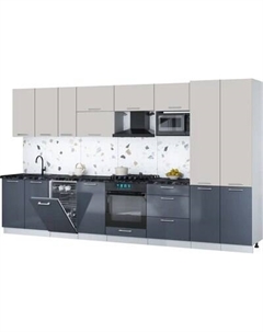 Кухонный гарнитур Интерлиния Мила Gloss 3.7-ПМ4