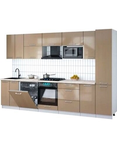 Кухонный гарнитур Интерлиния Мила Gloss 3.2-ПМ2