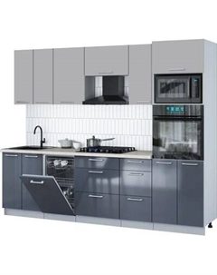 Кухонный гарнитур Интерлиния Мила Gloss 2.65-ПМ3