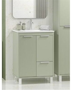 Тумба с умывальником Brevita Risacca Pistachio 60 / RIS-06060-0842Я+B-OND060-01
