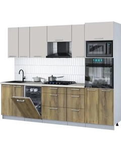 Кухонный гарнитур Интерлиния Мила Gloss 2.65-ПМ3