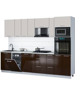 Кухонный гарнитур Интерлиния Мила Gloss 2.9-ПМ3