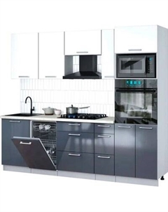 Кухонный гарнитур Интерлиния Мила Gloss 2.45-ПМ3