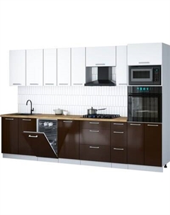 Кухонный гарнитур Интерлиния Мила Gloss 3.2-ПМ3