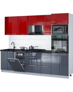 Кухонный гарнитур Интерлиния Мила Gloss 2.65-ПМ3