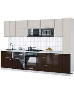 Кухонный гарнитур Интерлиния Мила Gloss 3.1-ПМ2