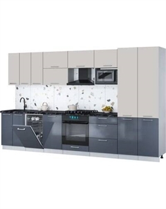 Кухонный гарнитур Интерлиния Мила Gloss 3.5-ПМ4