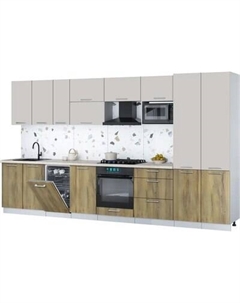 Кухонный гарнитур Интерлиния Мила Gloss 3.7-ПМ4