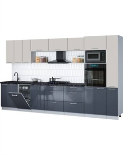 Кухонный гарнитур Интерлиния Мила Gloss 3.6-ПМ3
