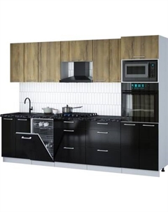 Кухонный гарнитур Интерлиния Мила Gloss 2.85-ПМ3