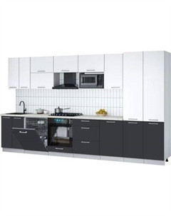 Кухонный гарнитур Интерлиния Мила Gloss 3.7-ПМ2