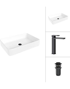 Умывальник со смесителем Lauter 21842 + Cascade 21СК0655BS с донным клапаном 21190B