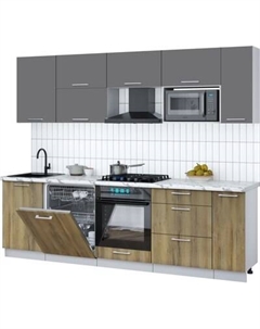 Кухонный гарнитур Интерлиния Мила Gloss 2.6-ПМ2