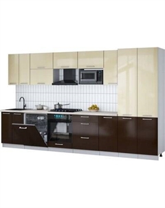 Кухонный гарнитур Интерлиния Мила Gloss 3.6-ПМ2