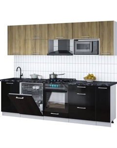 Кухонный гарнитур Интерлиния Мила Gloss 2.6-ПМ2