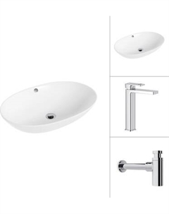 Умывальник со смесителем Lauter 21709 + Cascade 21СК0655C с сифоном 21635CH