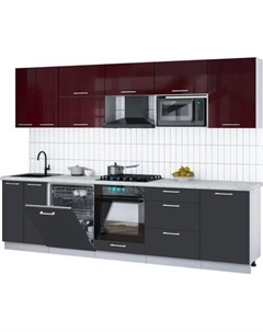 Кухонный гарнитур Интерлиния Мила Gloss 2.9-ПМ2