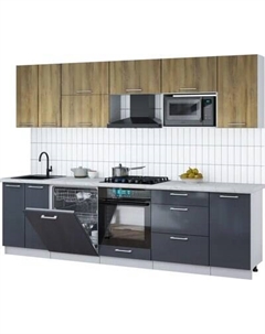 Кухонный гарнитур Интерлиния Мила Gloss 2.8-ПМ2