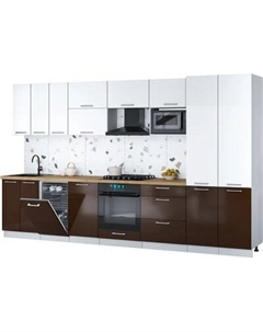 Кухонный гарнитур Интерлиния Мила Gloss 3.5-ПМ4