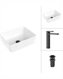 Умывальник со смесителем Lauter 21674B + Cascade 21СК0655BS с донным клапаном 21190B