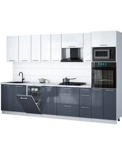 Кухонный гарнитур Интерлиния Мила Gloss 3.2-ПМ3